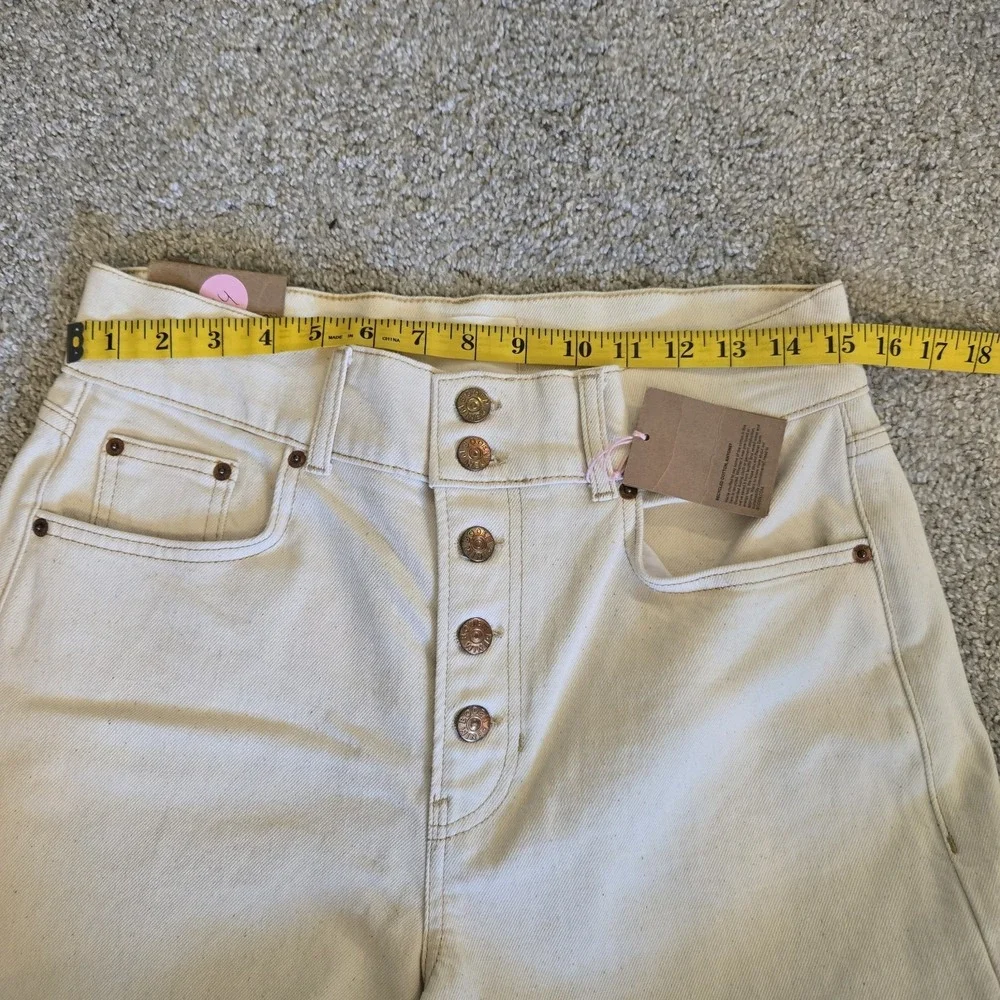 NWT Boden 10 Ultra High Rise Wide Leg Skater Cream Punk Oversized Neutral 29X32 - Picture 11 of 14